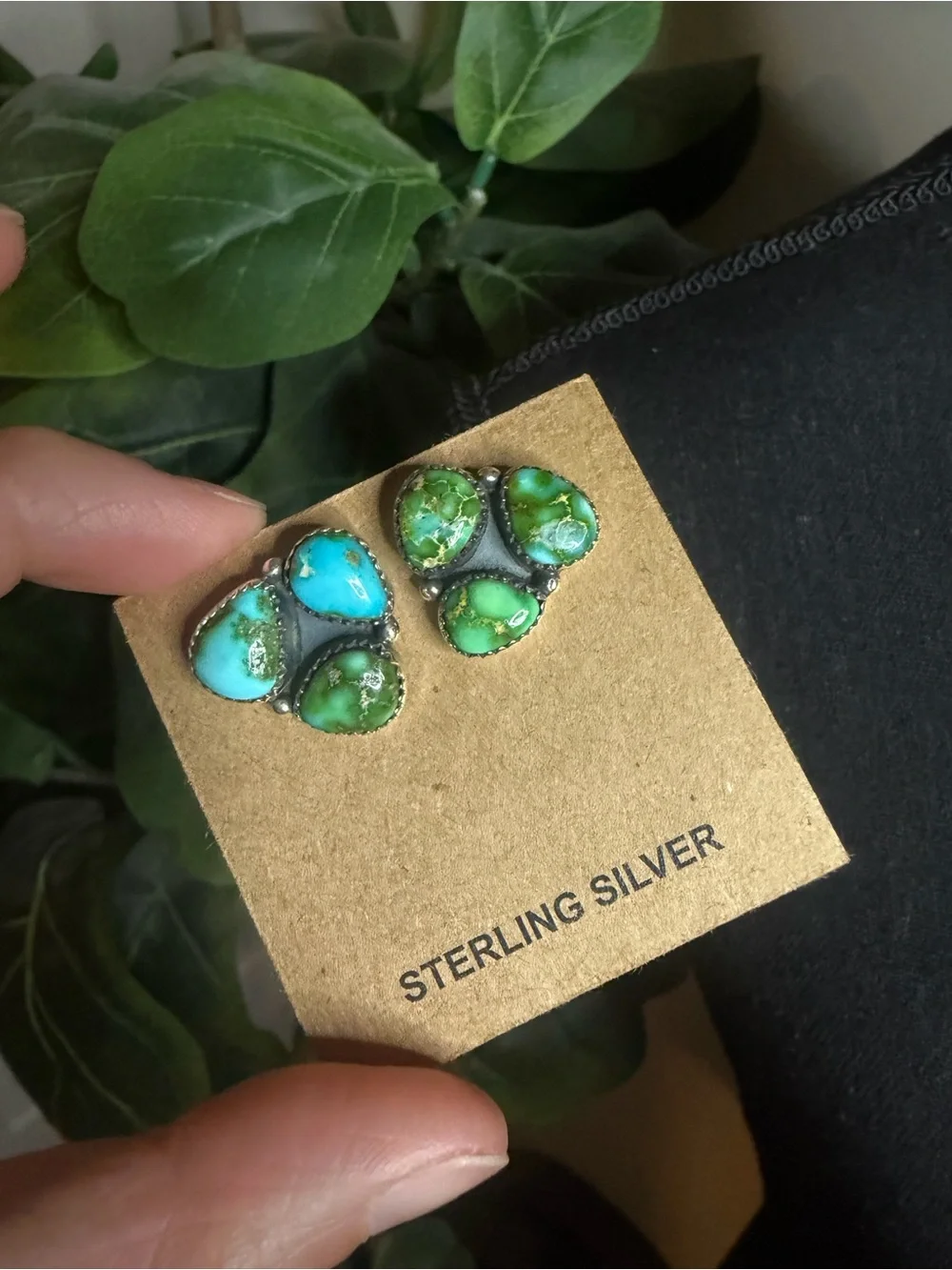 Sonoran Mountain Turquoise Silver Sterling Stud Earrings